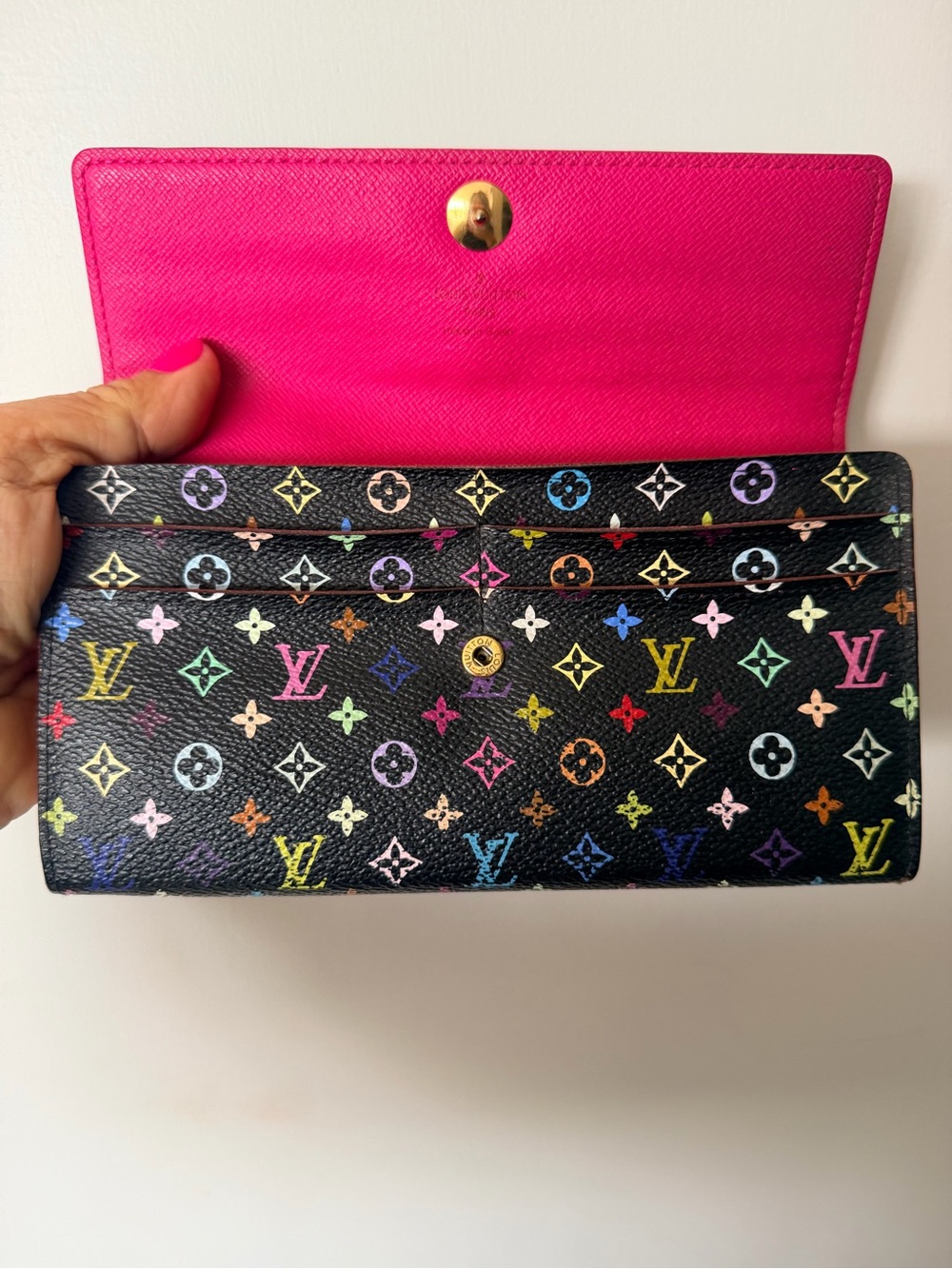 Louis Vuitton Brown Multicolor Monogram Continental Wallet interior pink - Picture 7 of 13
